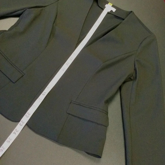 Guess vintage Womens Solid  Black Long Sleeve Pockets Open Front Blazer Jacket M - Picture 4 of 12